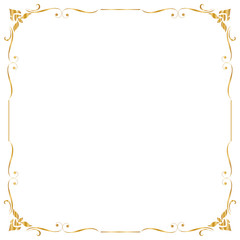 Decorative frame and border , Square, Golden frame, Vector illustration