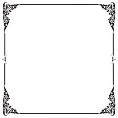 Obraz premium Decorative frame and border , Square, Black and white, Vector illustration