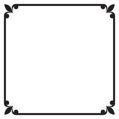 Obraz premium Decorative frame and border , Square, Black and white, Vector illustration