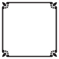 Decorative frame and border , Square, Black and white, Vector illustration