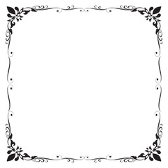 Decorative frame and border , Square, Black and white, Vector illustration