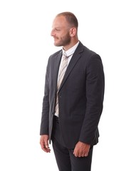 Businessman turning right