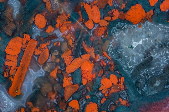 Mineral Design, Macro Closeup of Sliced Rock