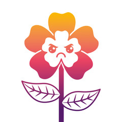 Fototapeta premium cute cartoon happy flower adorable kawaii vector illustration
