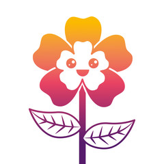 cute cartoon happy flower adorable kawaii vector illustration