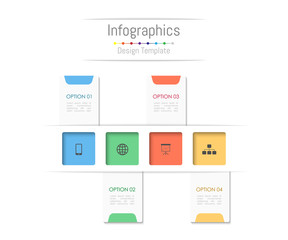 Infographic design elements for your business data with 4 options, parts, steps, timelines or processes. Vector Illustration.
