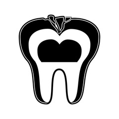 Teeth broken symbol icon vector illustration graphic design