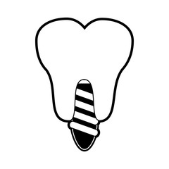 tooth implant symbol icon vector illustration graphic design