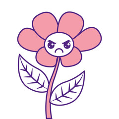 kawaii cute flower ornament cartoon vector illustration pink image design