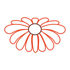 flower natural decoration ornament spring icon vector illustration color lineal design