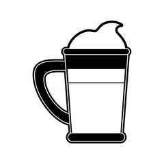 Cold coffee cup with chantilly icon vector illustration graphic design