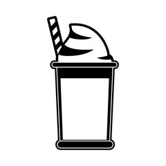 Cold coffee cup with chantilly icon vector illustration graphic design