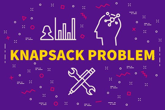 Conceptual business illustration with the words knapsack problem