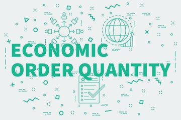 Fototapeta premium Conceptual business illustration with the words economic order quantity