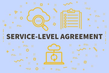 Conceptual business illustration with the words service-level agreement