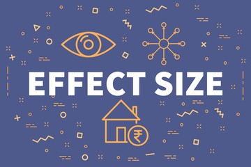 Conceptual business illustration with the words effect size
