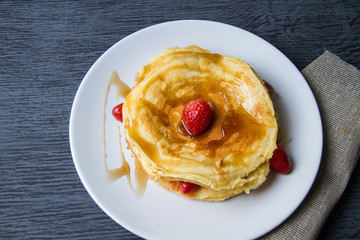 Pancake and strawberry