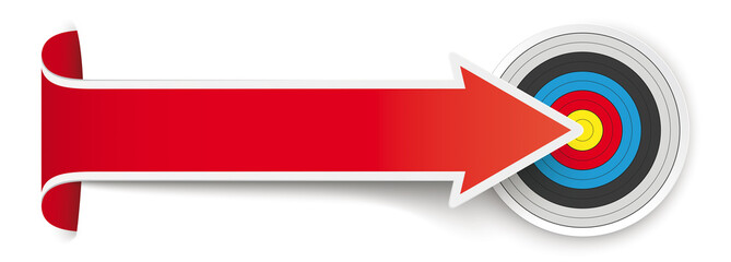 Obraz premium Long Convert Red Arrow Banner Target