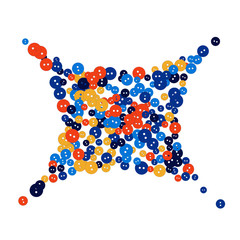 Vector Confetti Background Pattern. Element of design. Colored buttons on a white background