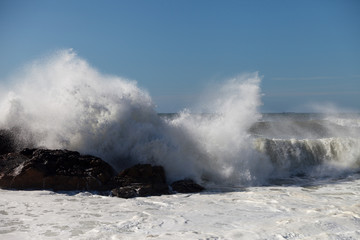 Atlantic ocean wave at Portugal coast.
