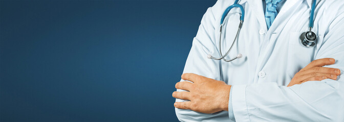 Professional Doctor With Stethoscope. Healthcare Medicine Concept