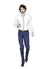 Fototapeta premium Man with prefume bottle
