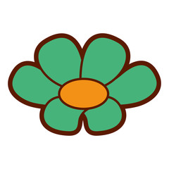 flower natural decoration ornament spring icon vector illustration