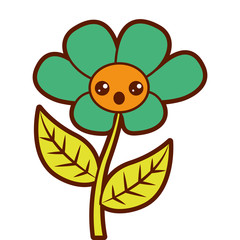 kawaii cute flower ornament cartoon vector illustration