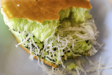 Coconut and sugar or Pancakes