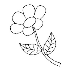 flower stem petal leaves natural spring image vector illustration