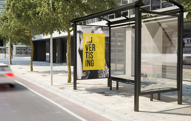 bus stop advertising billboard