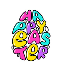 Cute fashion 80s style Happy Easter typography lettering