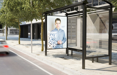 bus stop fashion advertising billboard