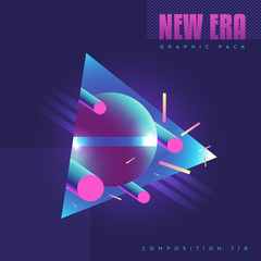 80' style abstract geometric composition / design for prints