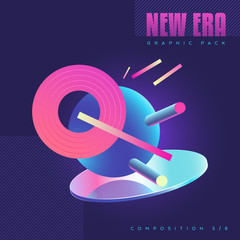 80' style abstract geometric composition / design for prints