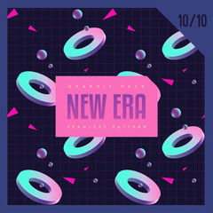 80' style abstract geometric seamless pattern