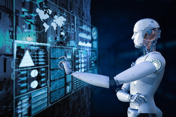 robot with digital display