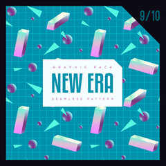 80' style abstract geometric seamless pattern