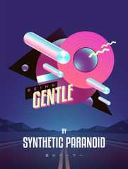 80' style background with geometric abstraction / electronic music poster