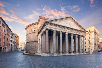 Afwasbaar Fotobehang Rome uitzicht op het Pantheon in de ochtend. Rome. Italië.