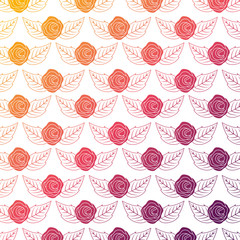 delicate seamless floral pattern flower leaves vector illustration color gradient image background