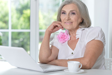 Senior woman working with laptop