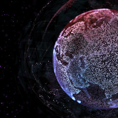Earth, representing global network connection, international meaning. 3d illustration