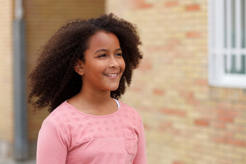 Fototapeta premium Happy African American girl with afro hair