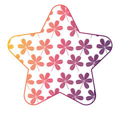 cute star pattern flower stem spring decoration vector illustration bright gradient color design