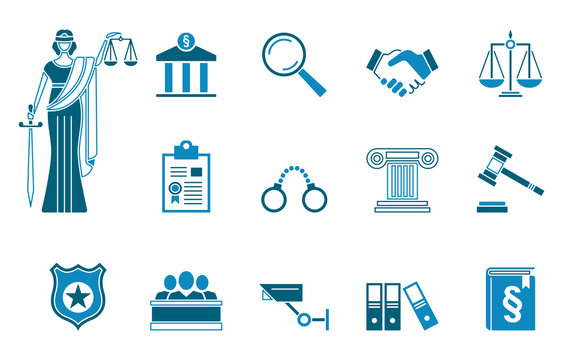 Justiz - Iconset (in Blau)