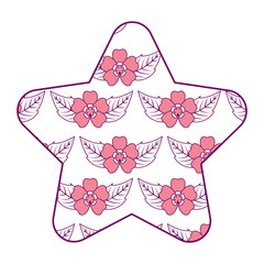 cute star pattern delicate seamless flower leaves vector illustration pink design