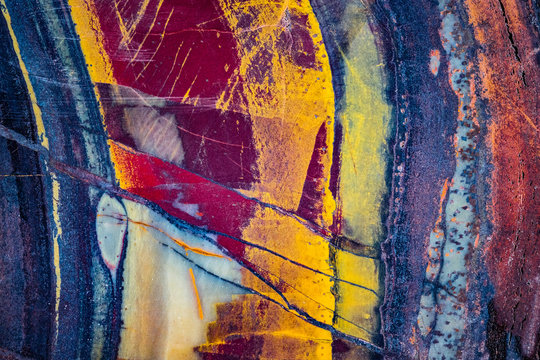Mineral Design, Macro Closeup of Sliced Rock
