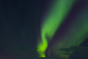 Fototapeta na wymiar Aurora Borealis (Northern Lights) green