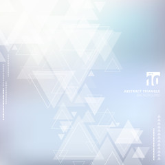 Obraz premium Abstract technology blue blurred background with triangles pattern overlay